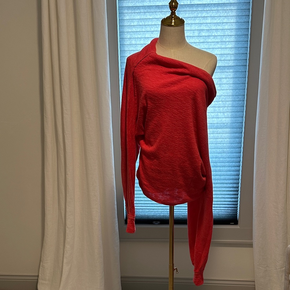 Free People pink Off-the-Shoulder lightweight Sweater